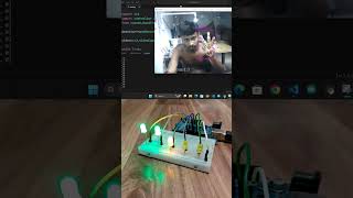 control led using hand gestures! #arduino #python #opencv #opencvpython #shorts