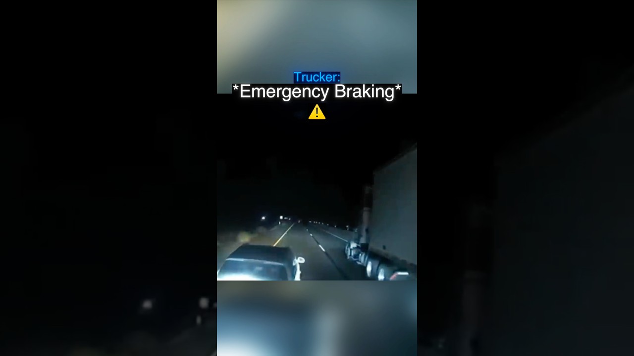 Driver Brake Checks Semi Truck at Night 😳🤦‍♂️
