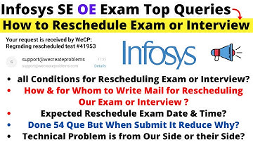How to Reschedule Infosys Exam or Interview! Infosys mail id! When they Retest Our Exam & Conditions