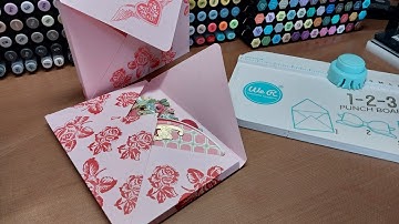 5x7 box envelope for dimensional cards, We R Makers Envelope punch board, let