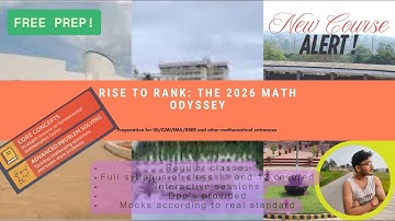 🚀 Rise to Rank: The 2026 Math Odyssey Begins! | ISI, CMI, IISER Full Course Launch