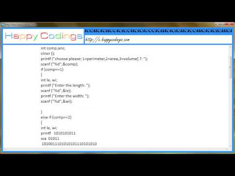 Program for computing Area, Volume and Perimeter of Rrectangle using C Code Example