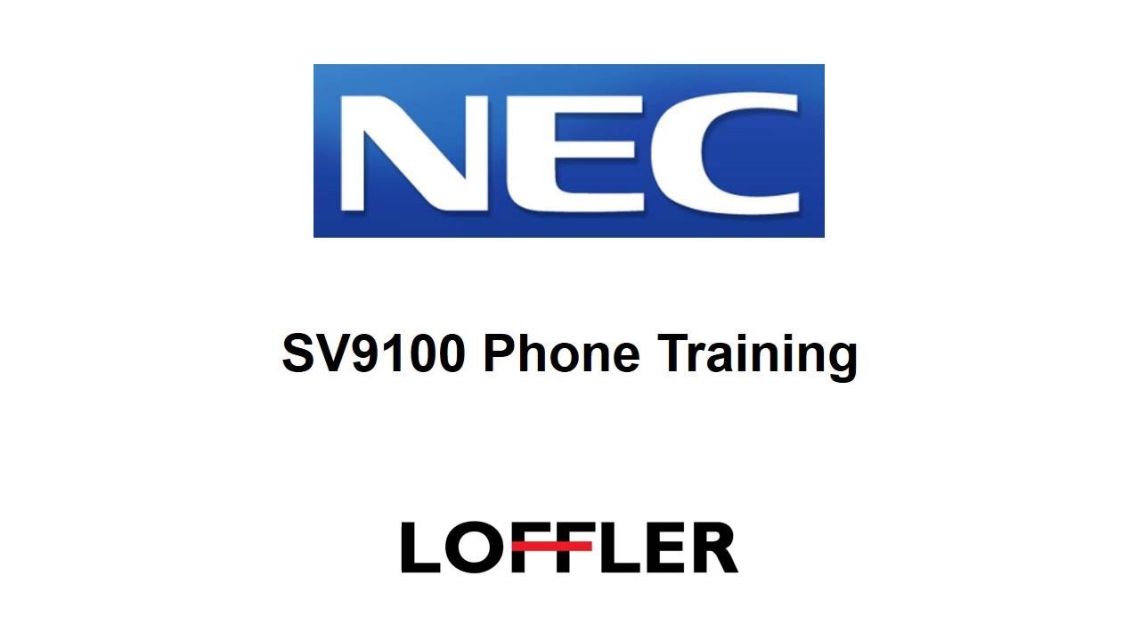 NEC SV9100 Phone Training - YouTube
