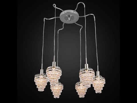 Citilux Контур CL322161 шестирожковая хрустальная люстра Хром