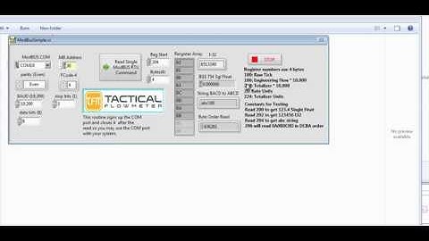 Super Simple ModBus Serial Interface For Tactical Flow Meters