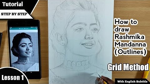 How to Draw Rashmika Mandanna | Portrait drawing tutorial | Lesson 1 (OUTLINE)