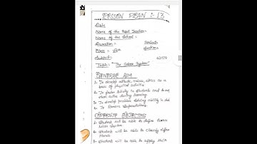 B.Ed Physical Science Lesson Plan 13 | lesson plan science topic The Solar System #lessonplanforbed