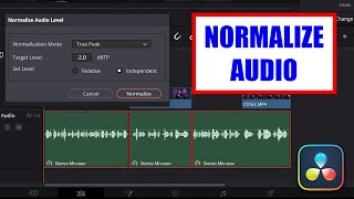 DaVinci Resolve Normalize Audio [ How to Level Audio Clips ] Tutorial