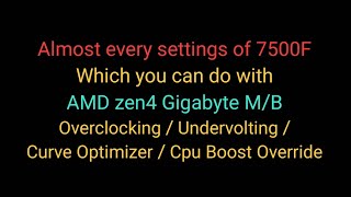AMD Ryzen 5 7500F 로 할 수 있는 거의 모든 셋팅 (언더볼팅 오버클럭 커브옵티마이저 부스트오버라이드 등)