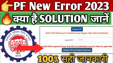 Invalid UIDAI response format.And claim not submittedon portal.Please try again later,BMTechSolution