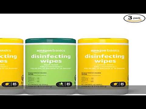Amazon Basics Disinfecting Wipes, Lemon Scent & Fresh Scent, Sanitizes/Cleans/Disinfects/Deodorizes