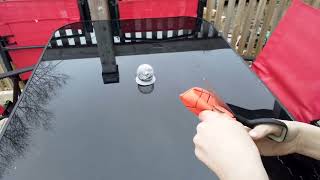 I cut a small ball open (my sister started the video)
