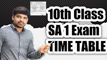 Class 10 SA1 Exam Time Table