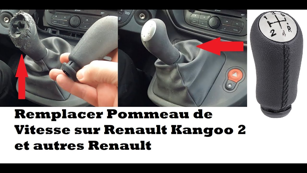 Change Renault Kangoo 2 and other Renault gear knob 