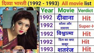 Divya Bharti 1992-1993 Movie List Divya Bharti All Film Hit And Flop List