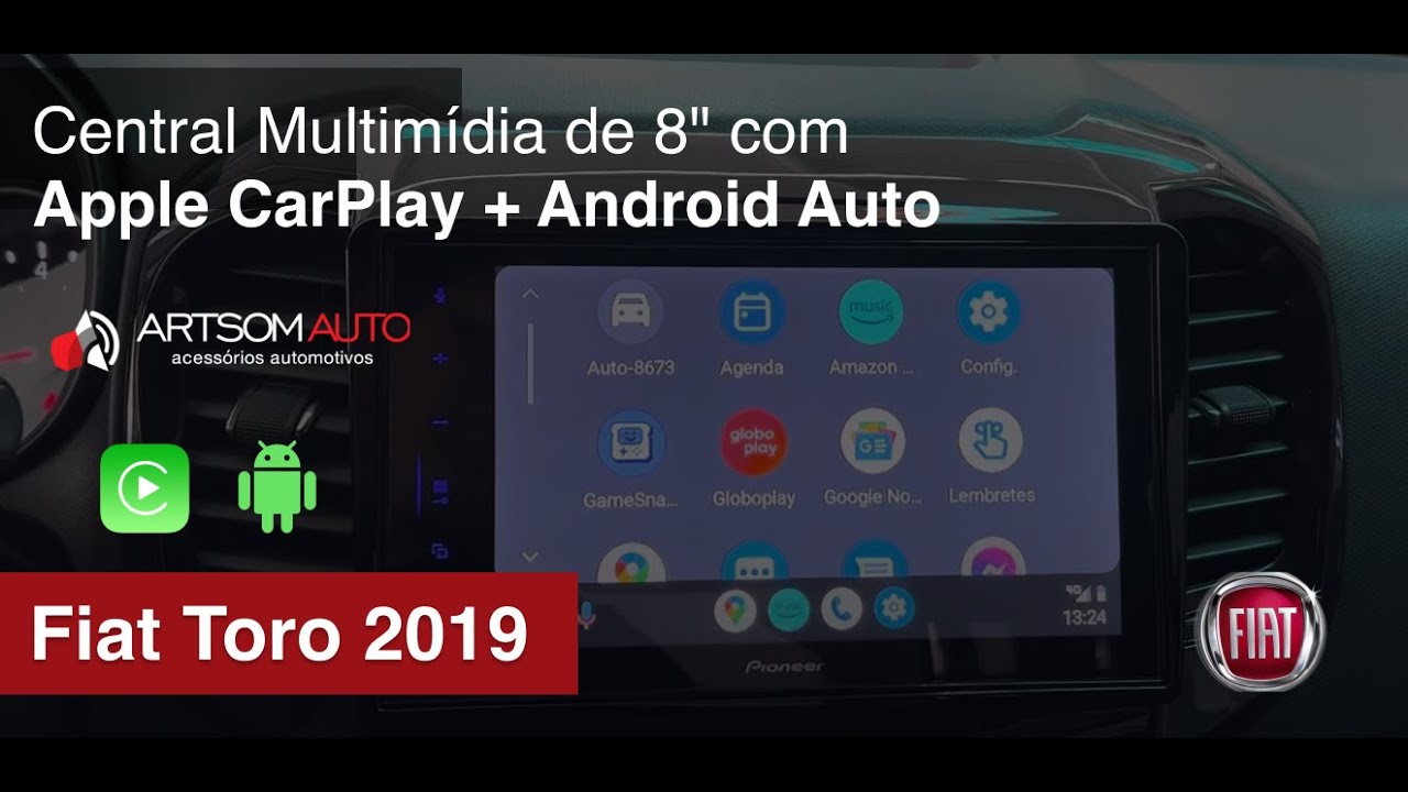 Fiat Toro 2019 versão freedom - Instalação Central Pioneer 8"- CarPlay e Android Auto - ArtsomAuto