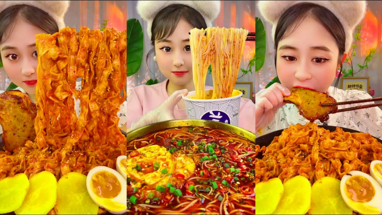 MUKBANG EATING SPICY NOODLE EATING CHALLENGE | BIG BITES MUKBANG ASMR