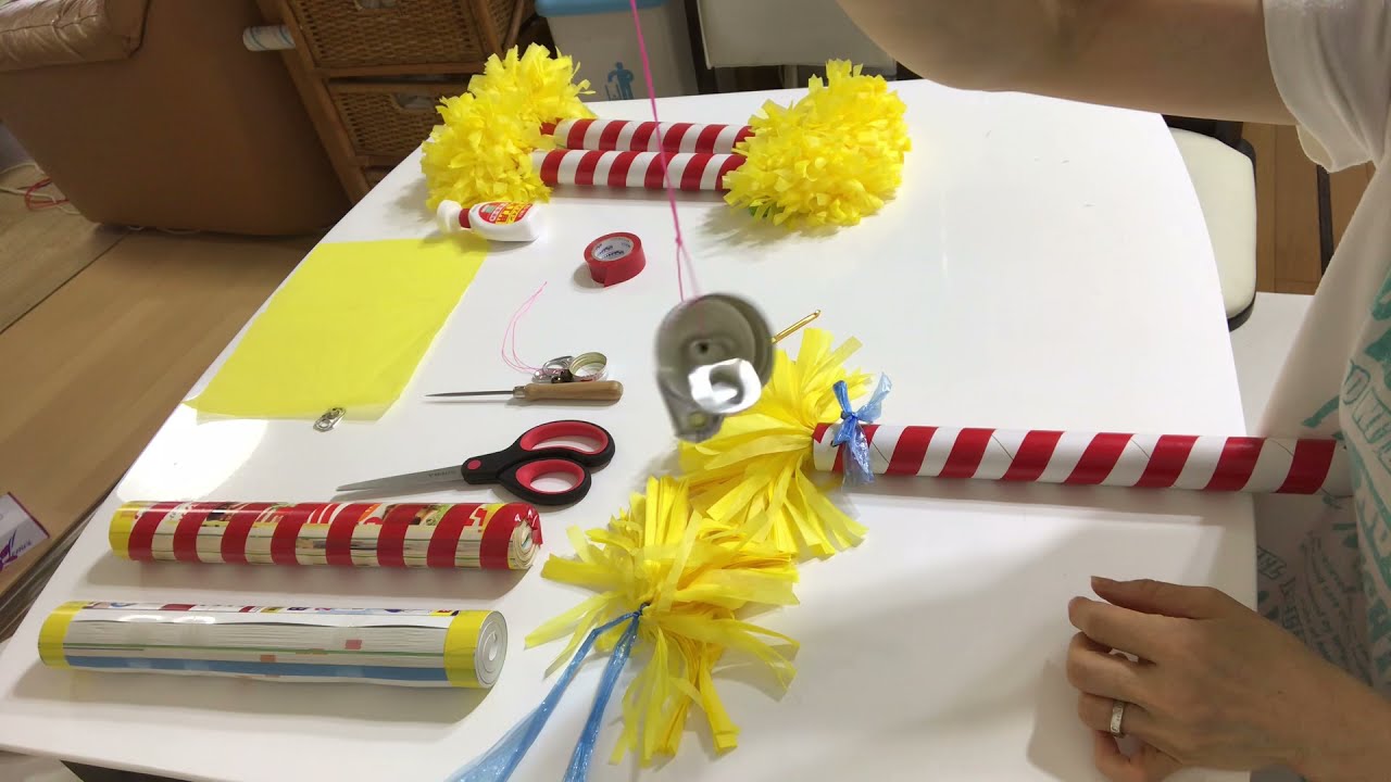 ラップの芯で『銭太鼓』ｽﾏﾎの方は⭐️をタップして説明欄も見てください❤  zenidaiko　ラップの芯を人数分集めるのが一番難しい^_^;　　周りの協力があってこそです❣