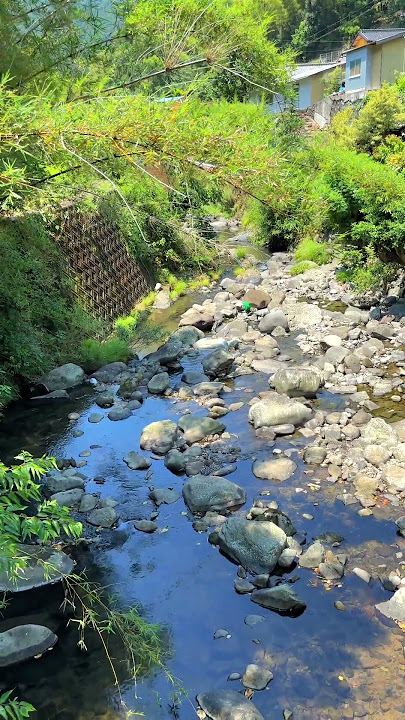 A river flowing through a mountain village: Ohno in Fukagawa, Minamata City, Kumamoto Pref, Japan