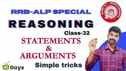Reasoning || Class-32 || Statements and arguments in Telugu