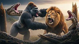 Famous Gorilla vs Lion – When the Giant Python Joins the Fight Wildlife Battle Ground  Net Worth
