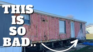 Mobile Home Siding Removal Shows JUST HOW BAD IT WAS-- So Much Worse Than We Expected