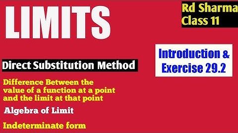 Limits  |   Rd Sharma Class 11 maths Ex 29.2  | Direct Substitution Method | ‎@smcride   SMCRIDE