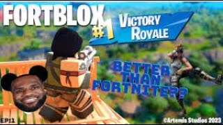 Playing battle royale mode in fortblox Roblox!