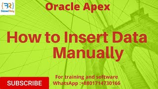 Celebrity How to insert data manually in Oracle Apex Profile