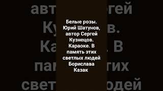 Автор Сергей Кузнецов, Юрий Шатунов. Белые розы.В память... Караоке: Борислава Казак