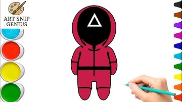 How to Draw Squid Game Guard for Kids 😍🎨 | Easy Step-by-Step Drawing Tutorial