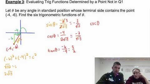Precalculus - 4.2 Notes Example 4: Evaluating a Trig Function Not In Q1
