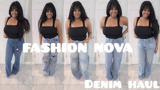 FASHION NOVA HAUL  |  DENIM JEANS | WIDE LEG | NON STRETCH  #fashionnova #fashionnovahaul #foryou 