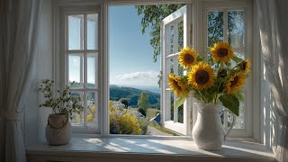 🌻 tall sunflowers & open countryside — soft piano & birdsong for slow june mornings screenshot 5