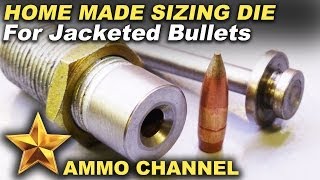 A makeshift jacketed bullet resizing die - 7.62x54 to 308 diameter