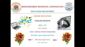 BMC Edu Eng Std 4 - Maths - Subtraction By Borrowing