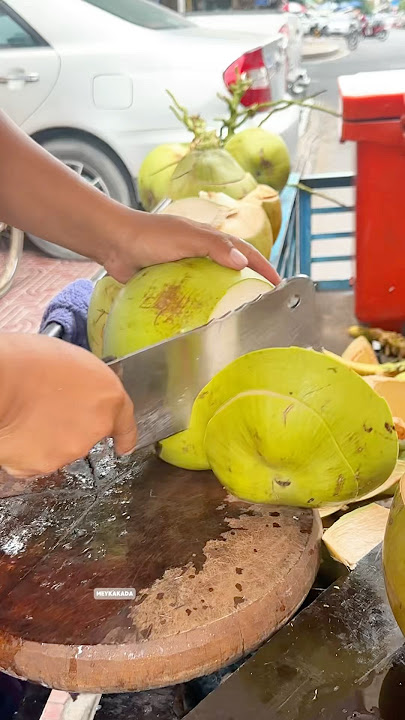 Incredible Hardworking Man Slicing Giant Green Coconut #viral