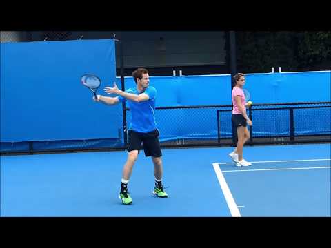 【テニス】【テニス界BIG4のフォーム】マリー(マレー)-横視点の練習風景