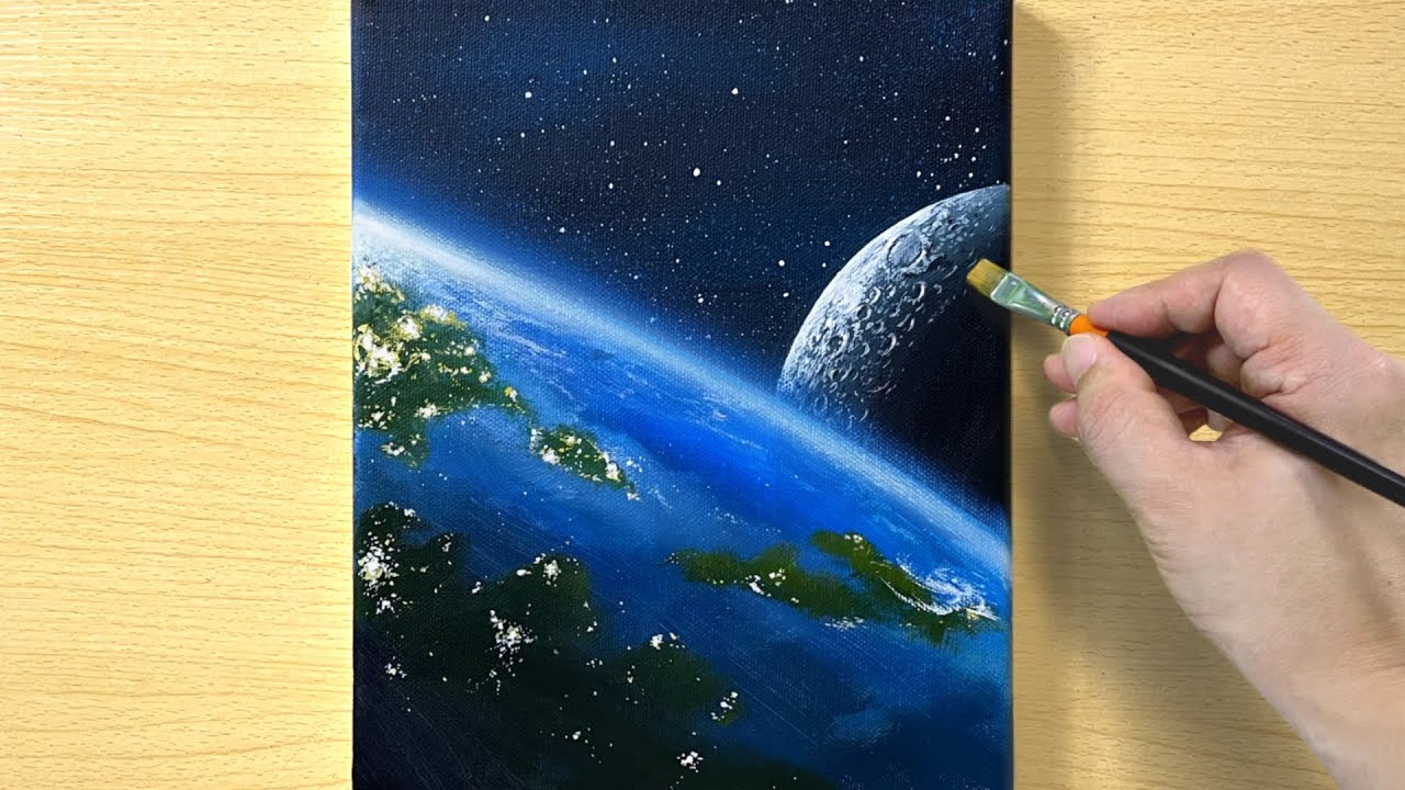 Space Painting / Acrylic Painting / STEP by STEP #242 / 우주 풍경 아크릴화