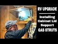 How To Install Gas Strut Cabinet Supports - DIY RV Upgrade