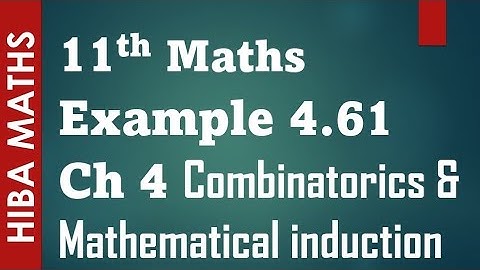 11th maths chapter 4 example 4.61 Combinatorics and Mathematical induction tn syllabus hiba maths