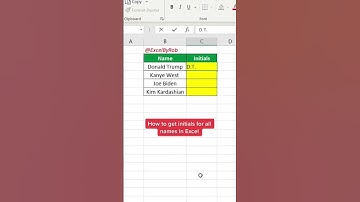 How to get initials for all names in Excel! #excel