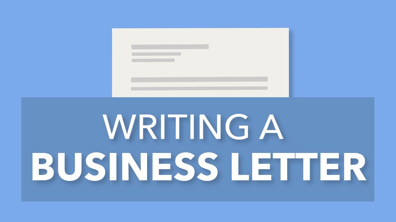 Writing A Formal Business Letter