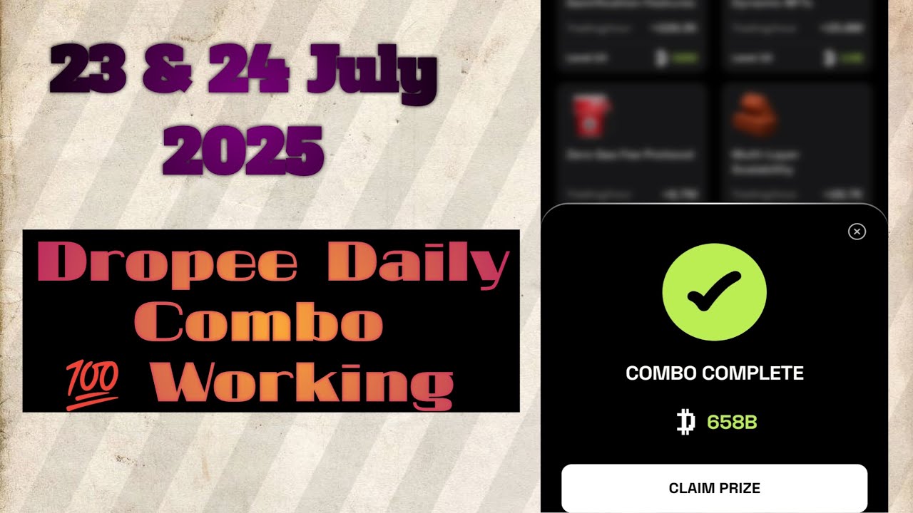 Dropee Daily Combo 23 July | 24 July Dropee Daily Combo Card | Daily Combo Dropee 