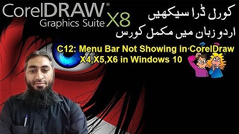 Menu Bar Not Showing in CorelDRAW X4, X5, X6 ll C12 ll [ Urdu - हिंदी ]
