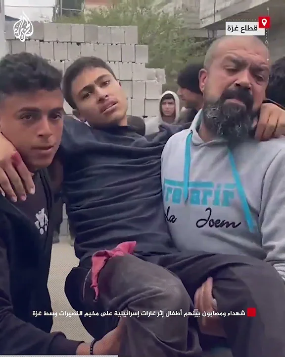 شهداء ومصابون بينهم أطفال إثر غارات إسرائيلية على مخيم النصيرات وسط غزة