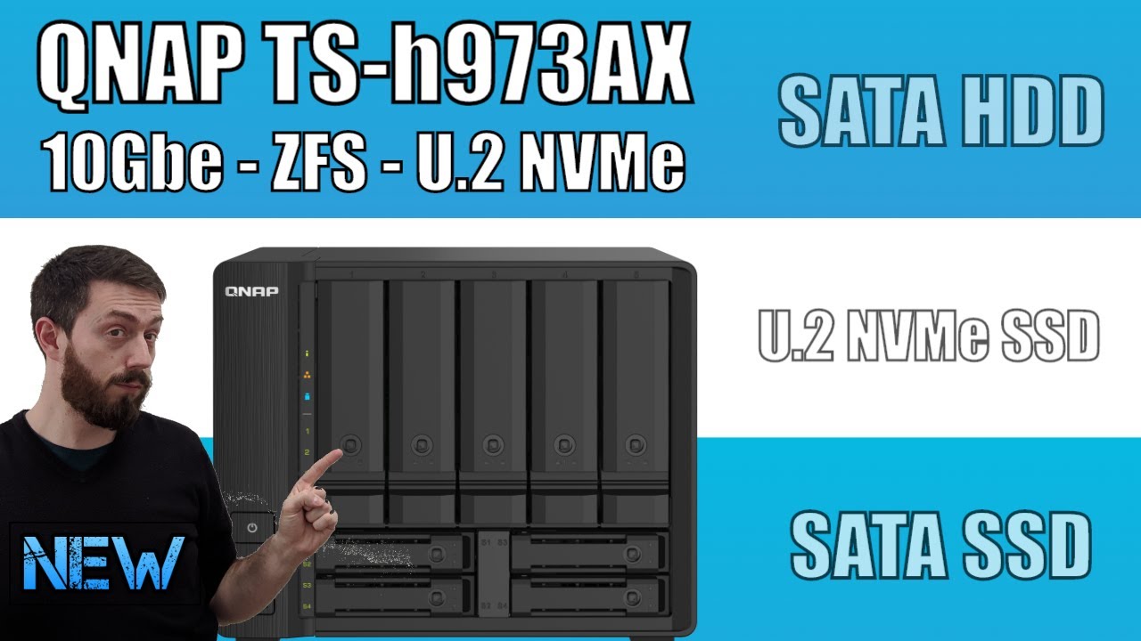 QNAP TS-h973AX NAS Drive Revealed - YouTube