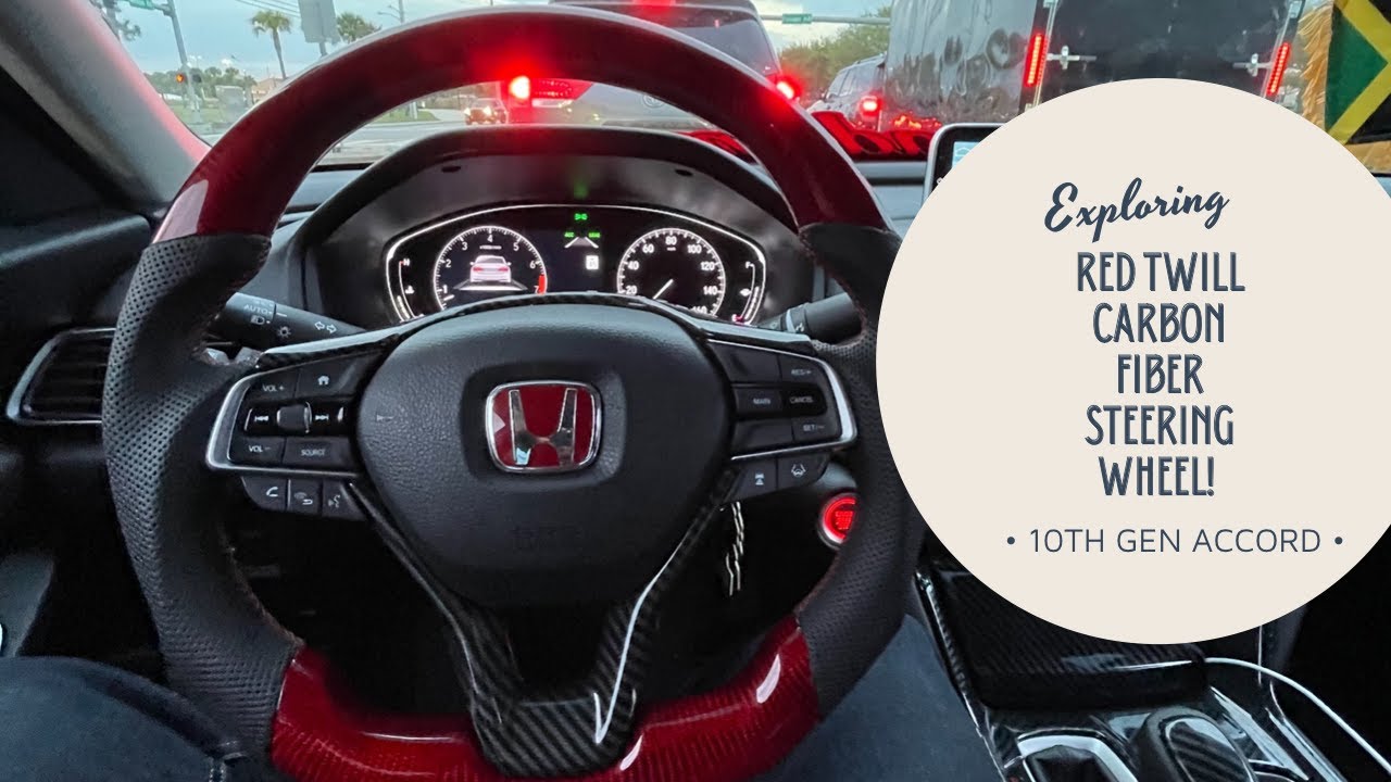 RED TWILL CARBON FIBER STEERING WHEEL for 2018-2021 Honda Accord! - YouTube