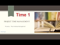 TIME 1 - Plan Schedule Management وضع خطة إدارة الجدول الزمني