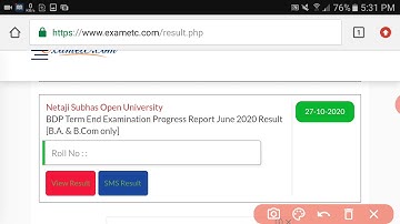 NSOU BDP result cheek examination 2020